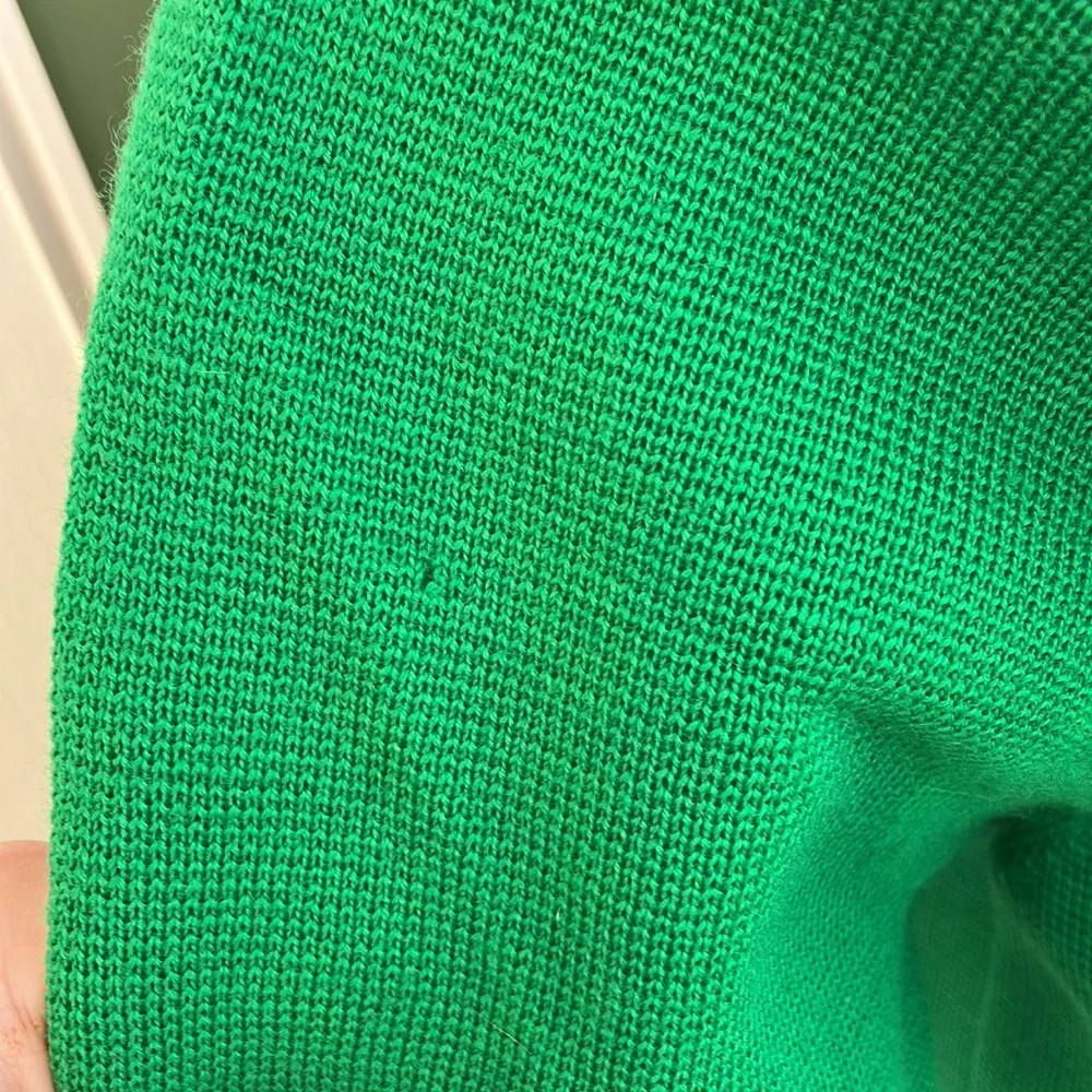 Vintage 60s 70s Kelly Green Knit Dress ☘️🍀 - Picture 3 of 6